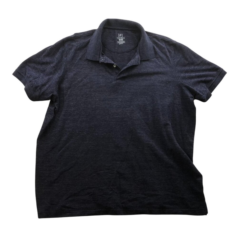 George Mens Polo Shirt Size 2XL Short Sleeve Lightweight Classic Casual Navy